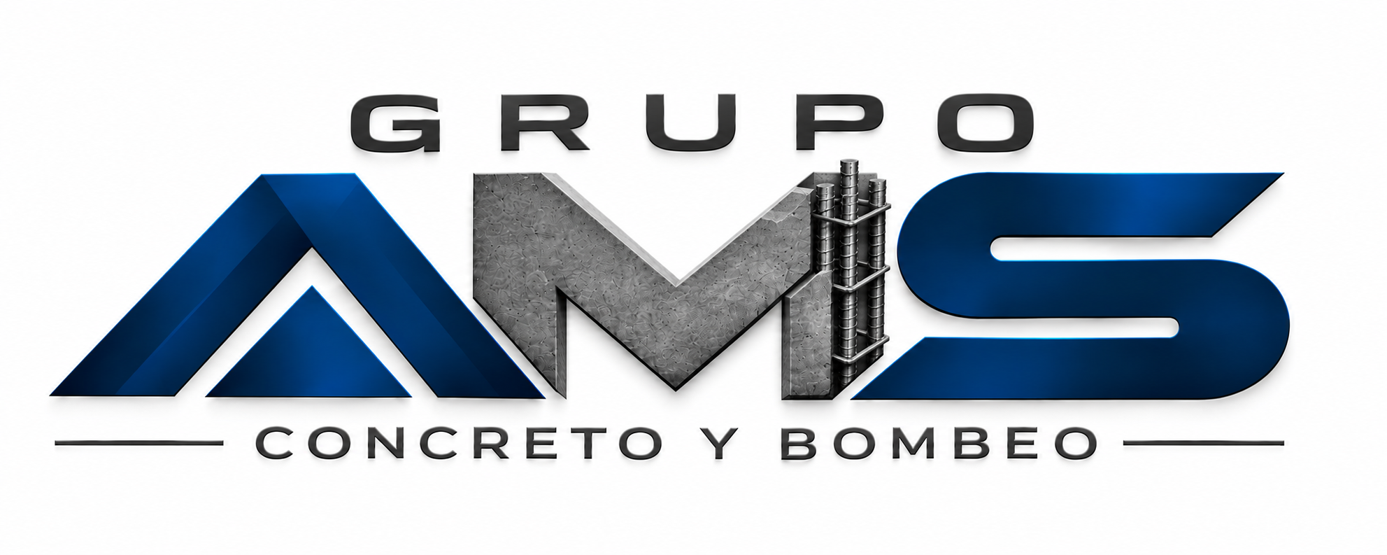Logotipo de Grupo AMS, Concreto y Bombeo